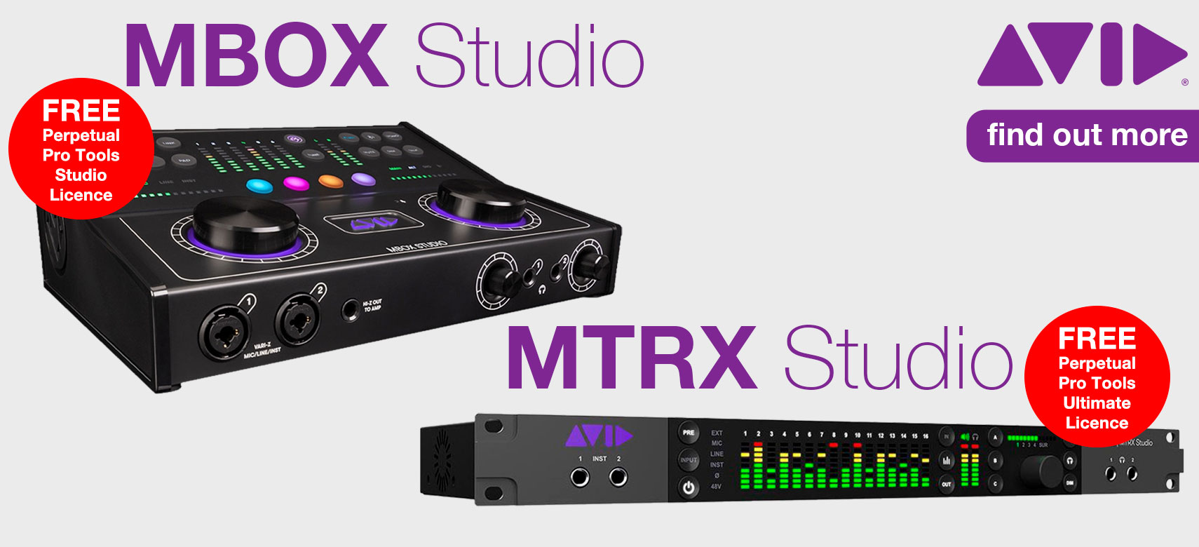 Avid MBOX & MTRX Studio Free Pro Tools