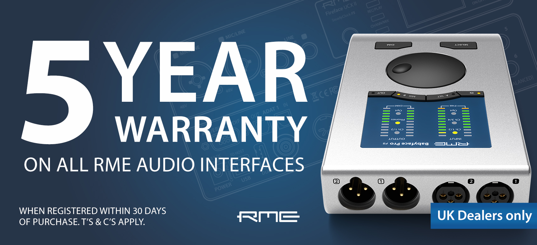 rme 5 year warranty banner